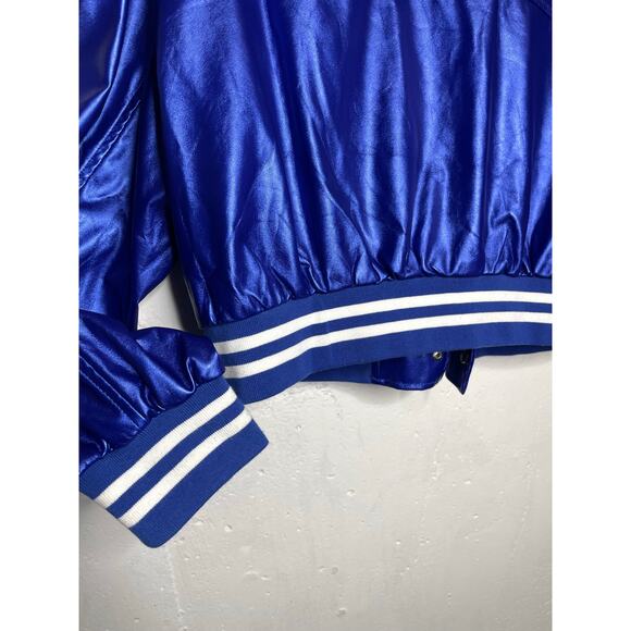 SHEIN CURVE 1XL Womens Blue Cropped Jacket Varsity Style - Picture 6 of 6